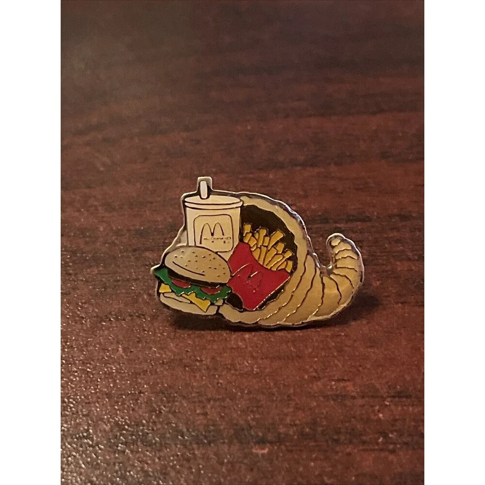 McDonald's Thanksgiving Holiday Cornucopia Employee Lapel Hat‎ Pin
